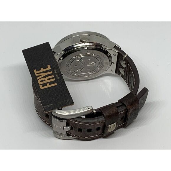 FRYE FR00004-02 Men\'s Brown Leather Analog Cream Dial Quartz Wrist Watch LW13 main image 6